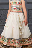 White Embroidered And Sequin Work Lehenga Choli For Girls
