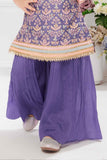Purple Sequin And Embroidered Palazzo Set For Girls