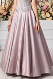 Onion Pink Sequin Embellished Gown For Girls