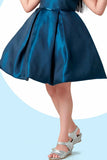 Blue Bow Embellished Party Wear Frock For Girls