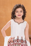 White Sequin Embroidered Palazzo Set with Dupatta For Girls