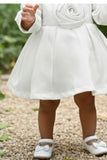 Elegant Cream Party Frock with Center Flower Detail For Girls