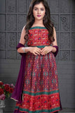 Purple And Red Ethnic Printed Palazzo Set For Girls