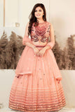 Pretty Peach Princess Designer Lehenga Choli For Girls