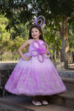 Lilac Ombre Sparkle Embellished Party Gown for Girls