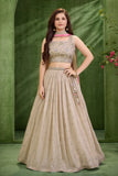 Premium Cream Embroidered Lehenga Choli with Dupatta For Girls