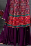 Purple And Red Ethnic Printed Palazzo Set For Girls
