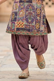 Mauve Brocade Kurta With Patiala Bottom For Girls