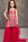 Rani Pink Sequin And Embroidery Work Palazzo Set For Girls