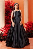 Designer Black Shimmer Embellished Ballroom Gown For Girls