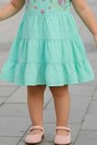 Elegant Turquoise Hakoba And Embroidered Frock For Girls