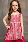 Rani Pink Sequin And Embroidery Work Palazzo Set For Girls
