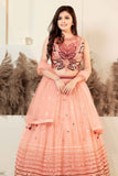 Pretty Peach Princess Designer Lehenga Choli For Girls