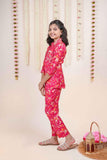 Pink Floral Printed Co-ord Set For Girls - Lagorii Kids