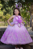 Lilac Ombre Sparkle Embellished Party Gown for Girls