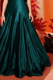 Designer Teal Shimmer Embellished Ballroom Gown For Girls