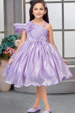 Lavender Floral Embellished Party Wear Frock For Girls