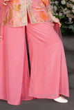 Pink Floral Kurti with Palazzo Pants For Girls