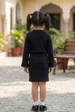 Black Embroidered Top & Skirt Co-ord Set For Girls