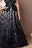 Classic Black Sequined Partywear Gown For Girls