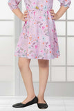 Stylish Pink Floral Printed Casual Frock For Girls - Lagorii Kids