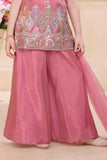 Rose Pink Embroidered Palazzo Set for Girls