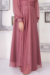 Elegant Satin Copper Gown For Girls