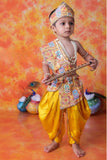 Multicolor Printed Krishna Janmashtami Costume Set For Boys