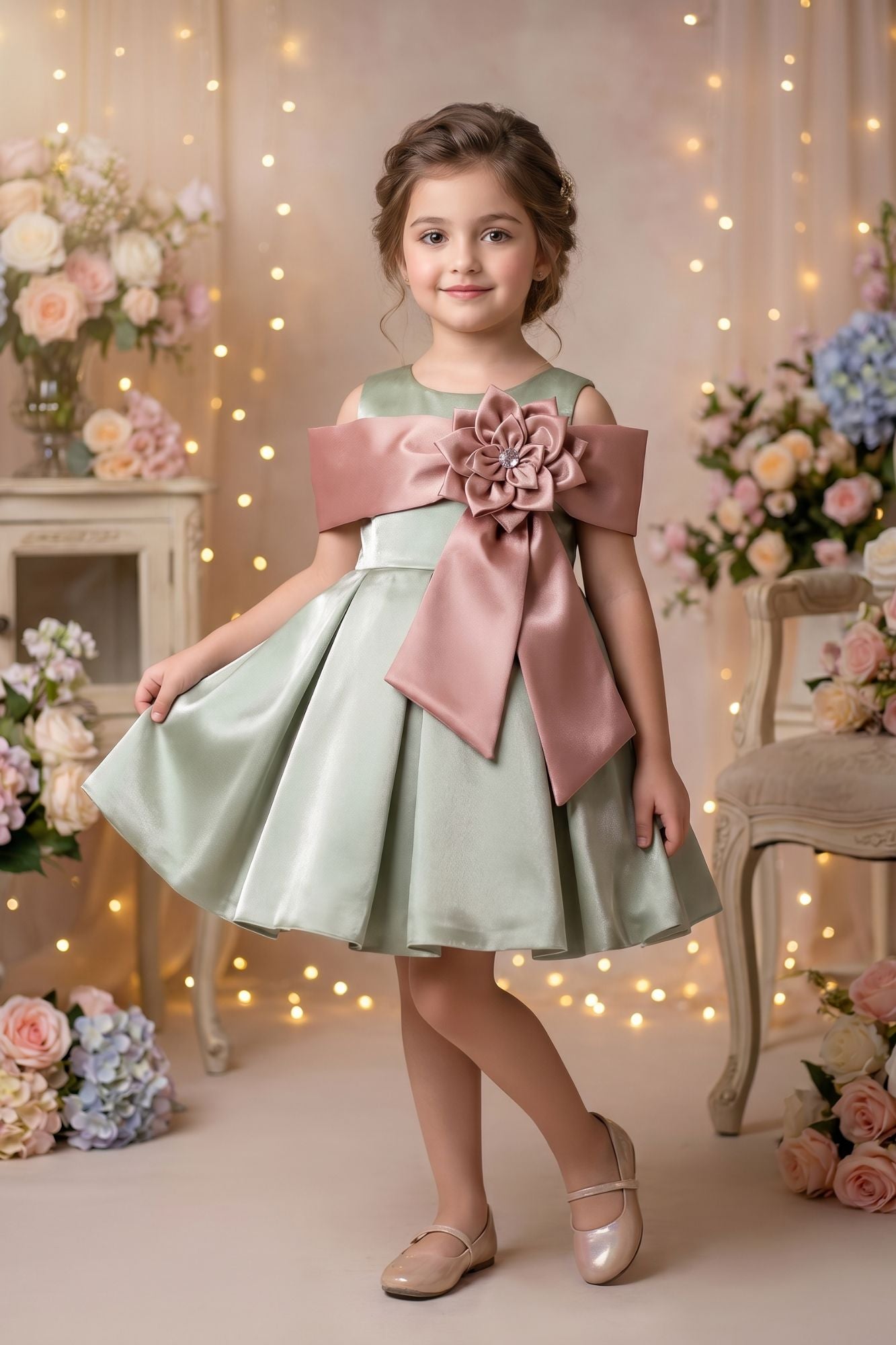 sage green dress for girls Girls and Tween Yo Baby Sage Green Dress 7 main image 1
