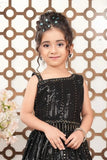 Black Sequin Floral Lehenga Choli with Beaded Tassel For Girls