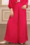 Rani Pink Embellished Palazzo Set with Tassel Shirt for Girls