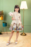 Dreamy Cream Cityscape Dress for Girls