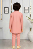 Ethnic Pink Embroidered Indo-Western Sherwani Style Suit For Boys