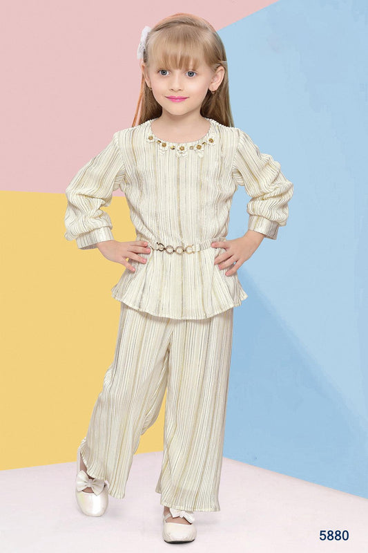 Elegant Cream Co Ord Set for Girls - Lagorii Kids