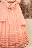 Lagorii Pretty Peach Princess Designer Lehenga Choli for Girls. - Lagorii Kids