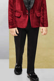 Maroon Velvet Tuxedo for Boys - Lagorii Kids