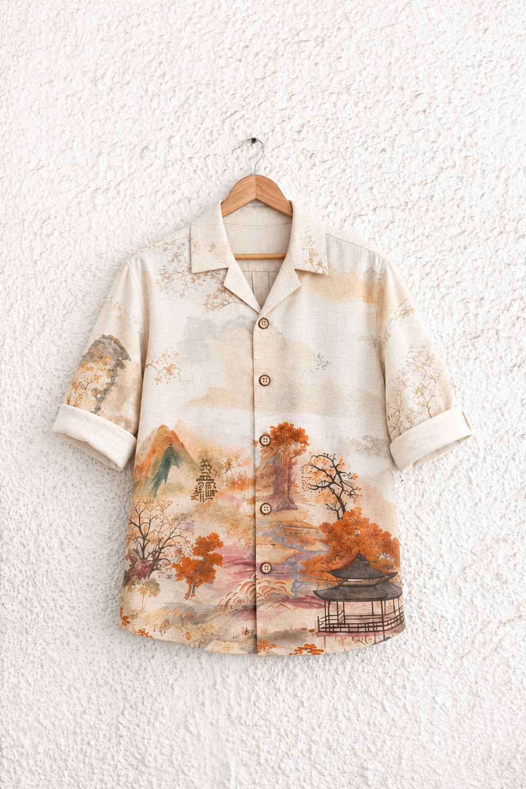 Fawn Scenic Landscape Printed Shirt