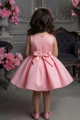 Dusty Pink Butterfly Sequin Party Frock For Girls