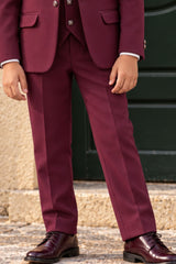 Maroon Premium Boys 5-Piece Suit Set For Boys