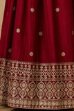 Maroon Sequins Work And Zari Embroidered Ethnic Gown For Girls