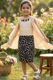 Fawn & Black Party Dress For Girls