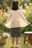 Fawn & Black Party Dress For Girls