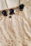 Fawn & Black Party Dress For Girls