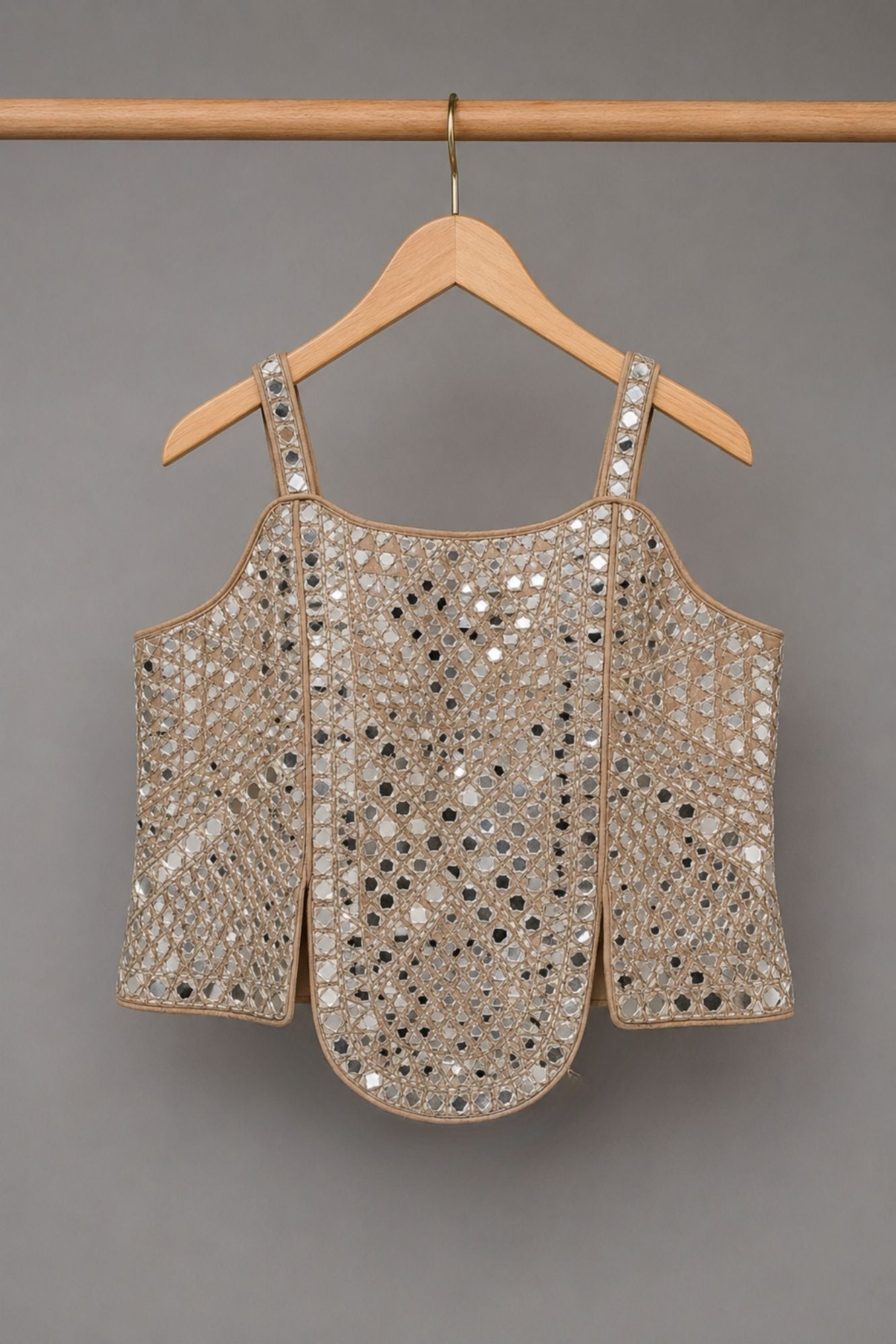 Gold & Silver Mirror Work Lehenga Choli Set with Dupatta