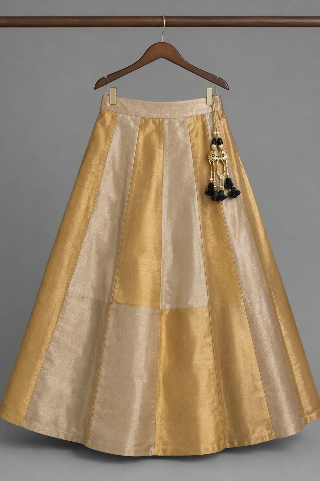 Gold & Silver Mirror Work Lehenga Choli Set with Dupatta