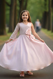 Designer Baby Pink One-Shoulder Pearl Embellished Party Gown
