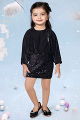 Black Velvet Dress With Sequin Work For Girls