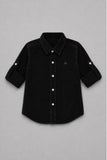 Boys Black Full Sleeve Casual Shirt