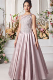Onion Pink Sequin Embellished Gown For Girls