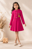 Rani Pink Ribbed Dress with Embroidered Pocket